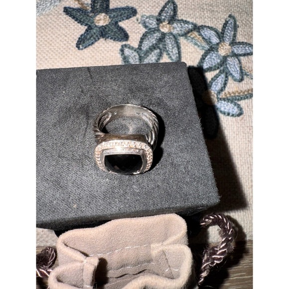 David Yurman ‎Albion Ring
Sterling Silver Black Onyx Diamonds, SZ 6 - Picture 7 of 13